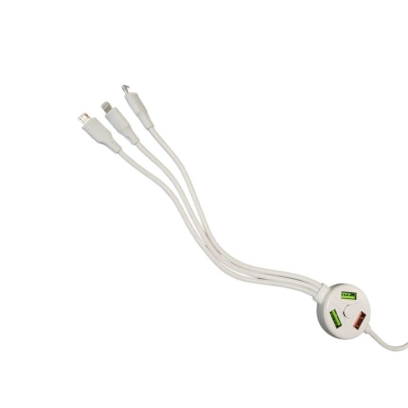 Cable Cargador Multi Puertos Carga 6 En